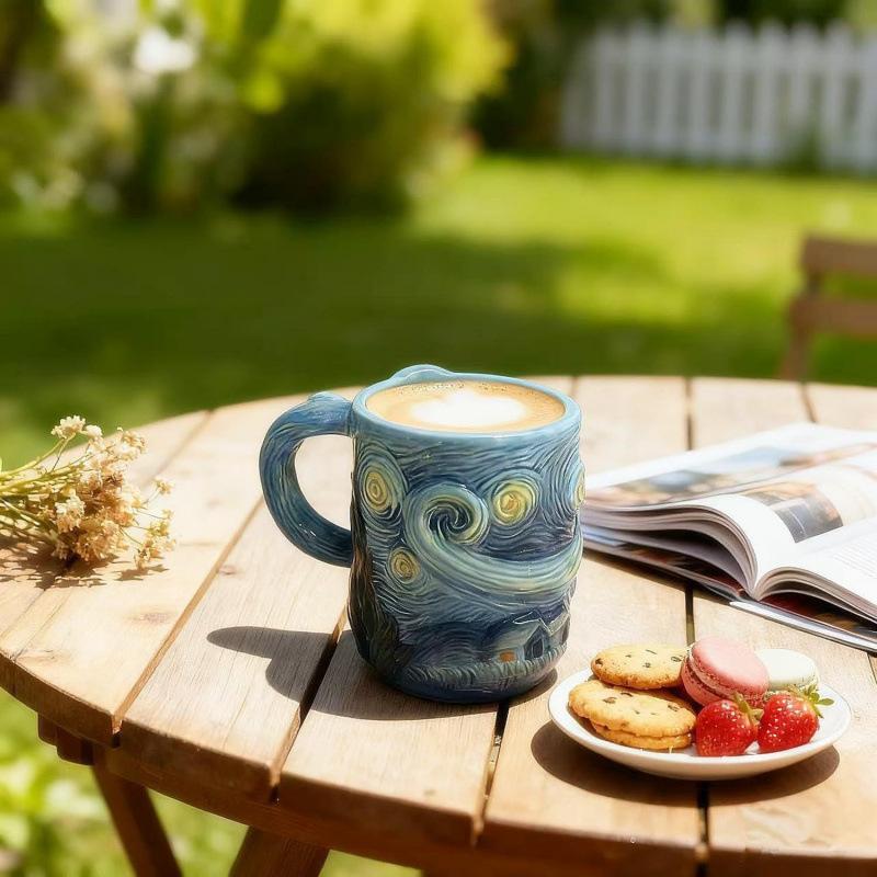 Новая рельефная керамическая кофейная кружка, креативная кружка-звезда