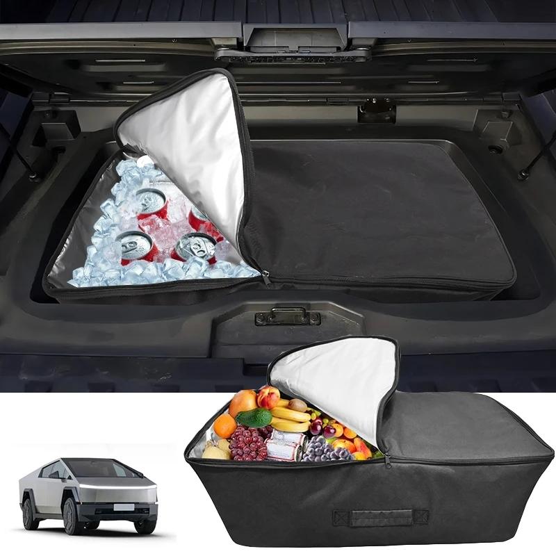 Car Rear Trunk Lower Bed Oxford Cooler Storage Bag For Tesla Cybertruck 2024 ulation Waterproof Organizer Stowing Tidying
