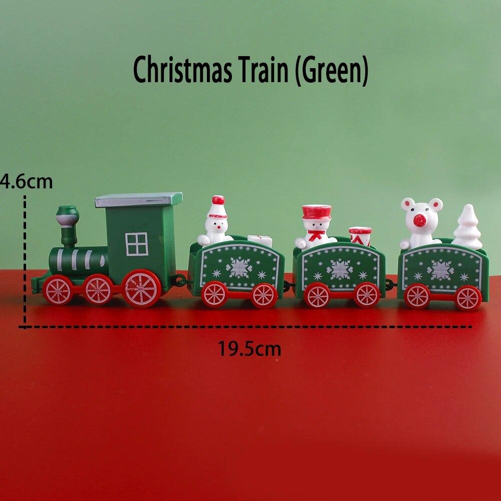 Christmas Wooden Train Train Toys Dessert Decoration Free Patchwork Mini Christmas Train Christmas Decoration