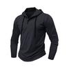 Fall Spring Men Shirt Hooded Drawstring Long Sleeves Pullover Thin Solid Color Mid Length Casual Daily