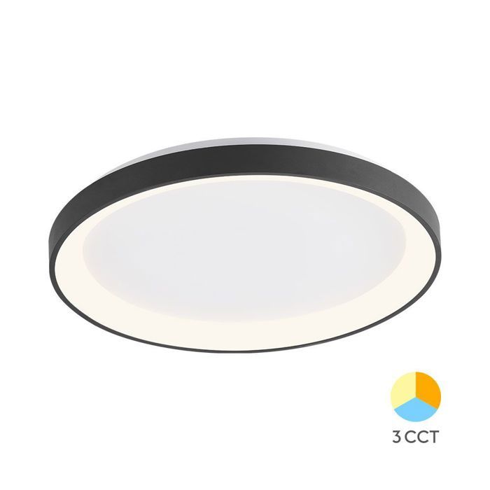 Plafonnier LED Bella 36W 3en1 4260lm – Noir