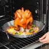 1pc Dishwasher Safe Stainless Steel Round Roasting Pan with Chicken Roaster Rack Holder - Perfect for Thanksgiving and Holiday Dinners