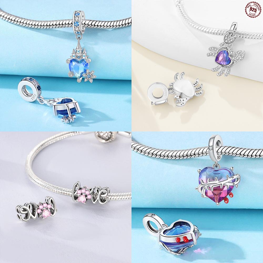 Pink Zircon Love copper Bead Charms Charm Bead Charms Compatible With Bracelets Women Jewellery Diy Anniversary Gift Delicate Accessories Bag Charm