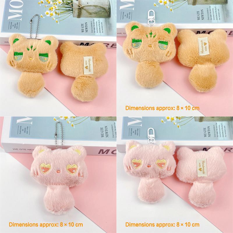 Брелок с плюшевым котенком, мультяшное животное, брелок, модный брелок для ключей, украшение для рюкзака, кулон, аксессуары