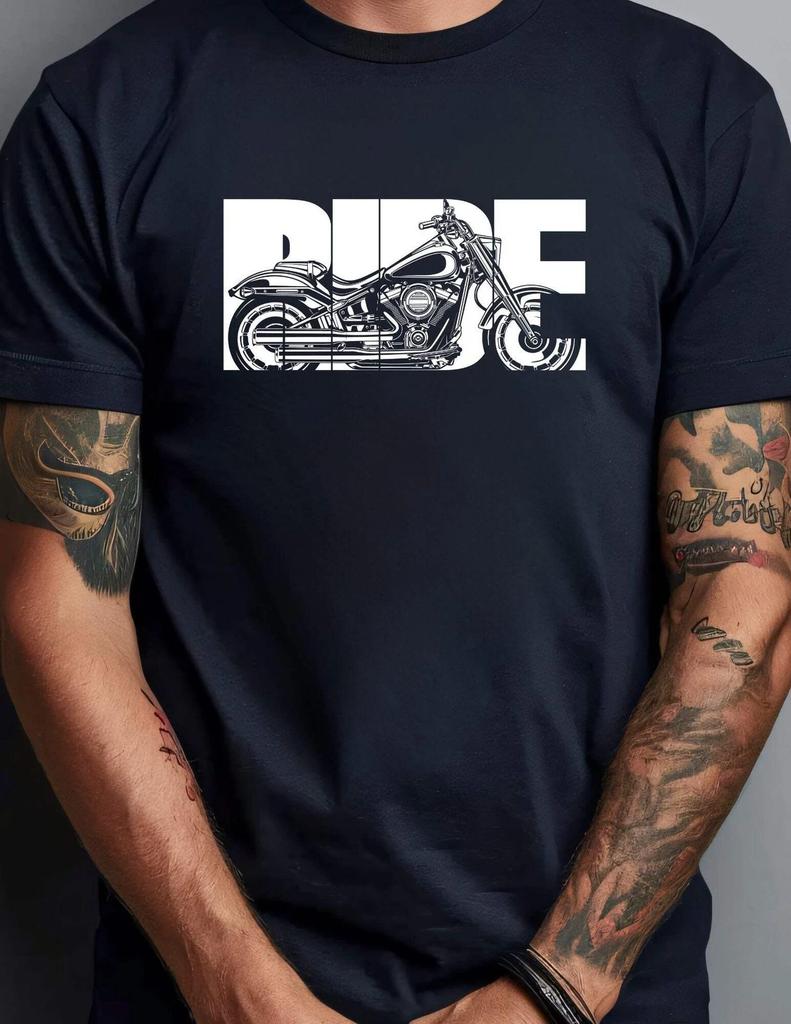 Premium Motorbike Ride T‑Shirt Two-Wheel Freedom Denim Graphic Tee