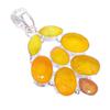 Yellow Sapphire Gemstone 925 Sterling Silver Jewelry Pendant 2.2"  AH-3398