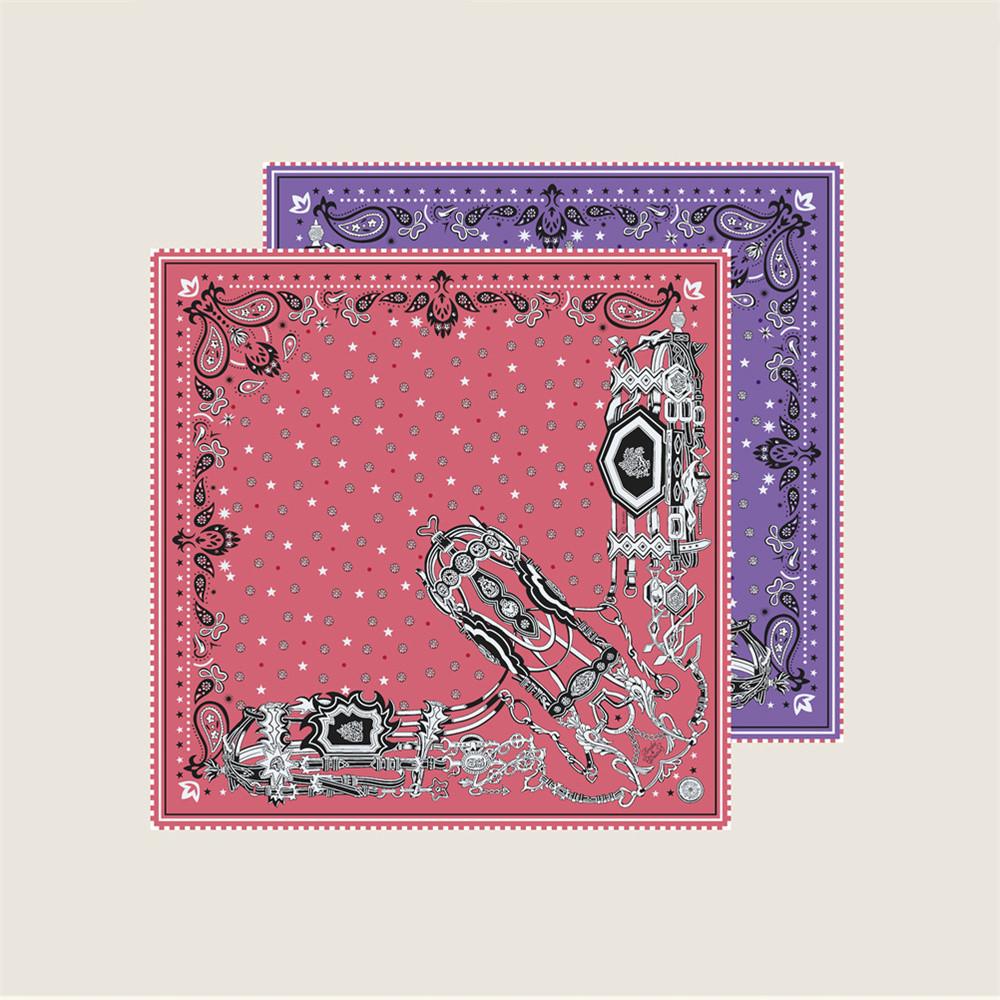 POBING Шёлковый Твиловый Платок Ручной Свертки Женский В Горошек Каштан Двусторонний Принт Квадратные Платки Шарфы Платки Женские Хиджаб 53СМ