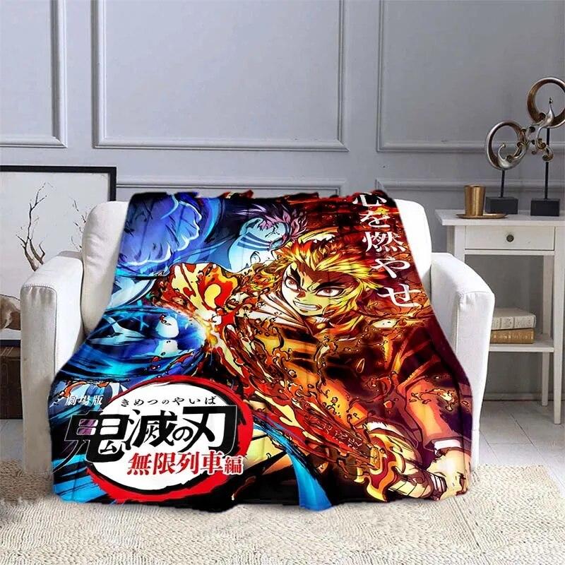 Одеяло с изображением убийцы демонов в стиле аниме, супер мягкое теплое одеяло, фланелевое одеяло, одеяло для пикника, одеяла для кроватей, одеяло для пикника