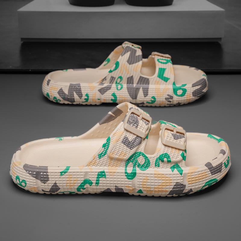 Летние мужские тапочки уличные мужские сандалии легкие мужские пляжные туфли мягкая подошва домашние тапочки для помещений нескользящие шлепанцы для ванной