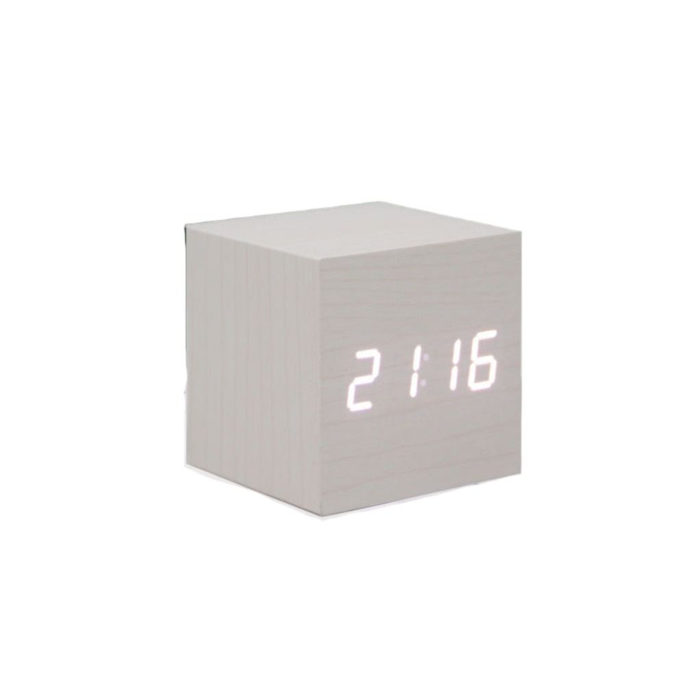 Wood Digital LED Alarm Clock Retro Desk Clock Art Ornaments Glow Clock School