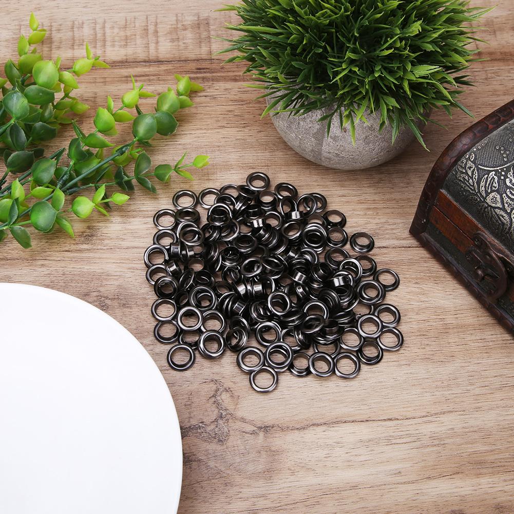 8mm Kit 100 Grommet Sets Metal Eyelets Rivets Brass Eyelet Shoes Bag Clothes Accessoriesgun Color
