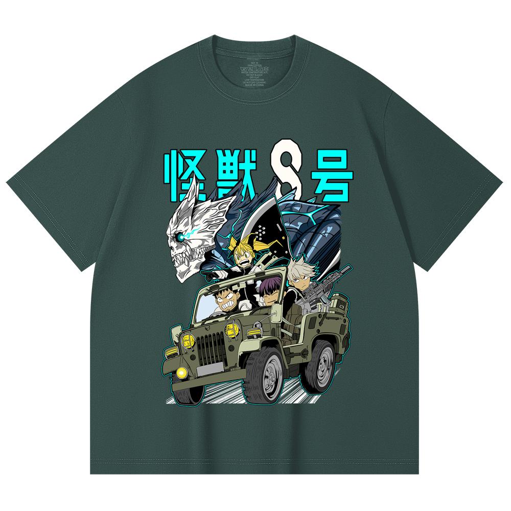 230 Gsm 100% Cotton Kaiju No 8 V18 Print Unisex Heavy Cotton T Shirt