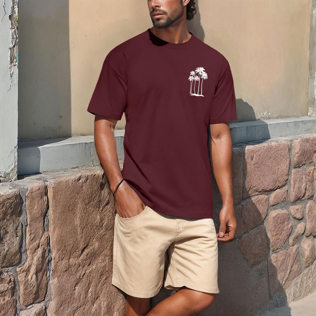 Summer Men's Popular T-shirt Printed Round Neck Short Sleeve T-shirt