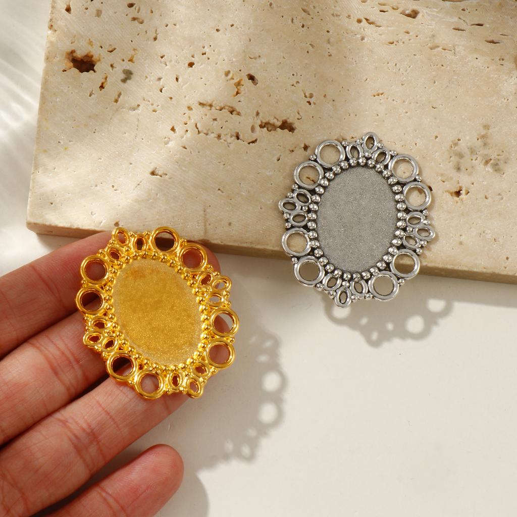 20 PCs Zinc Based Alloy Settings Connectors Charms Pendants Findings Oval Jewelry Making (Fits 25mm x 18mm) 4.2cm x 3.6cm