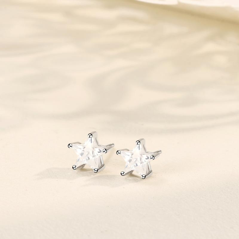 Серьги-гвоздики в форме звезды, женские летние корейские универсальные цыганские серьги из розового золота с бриллиантами Ins Wind