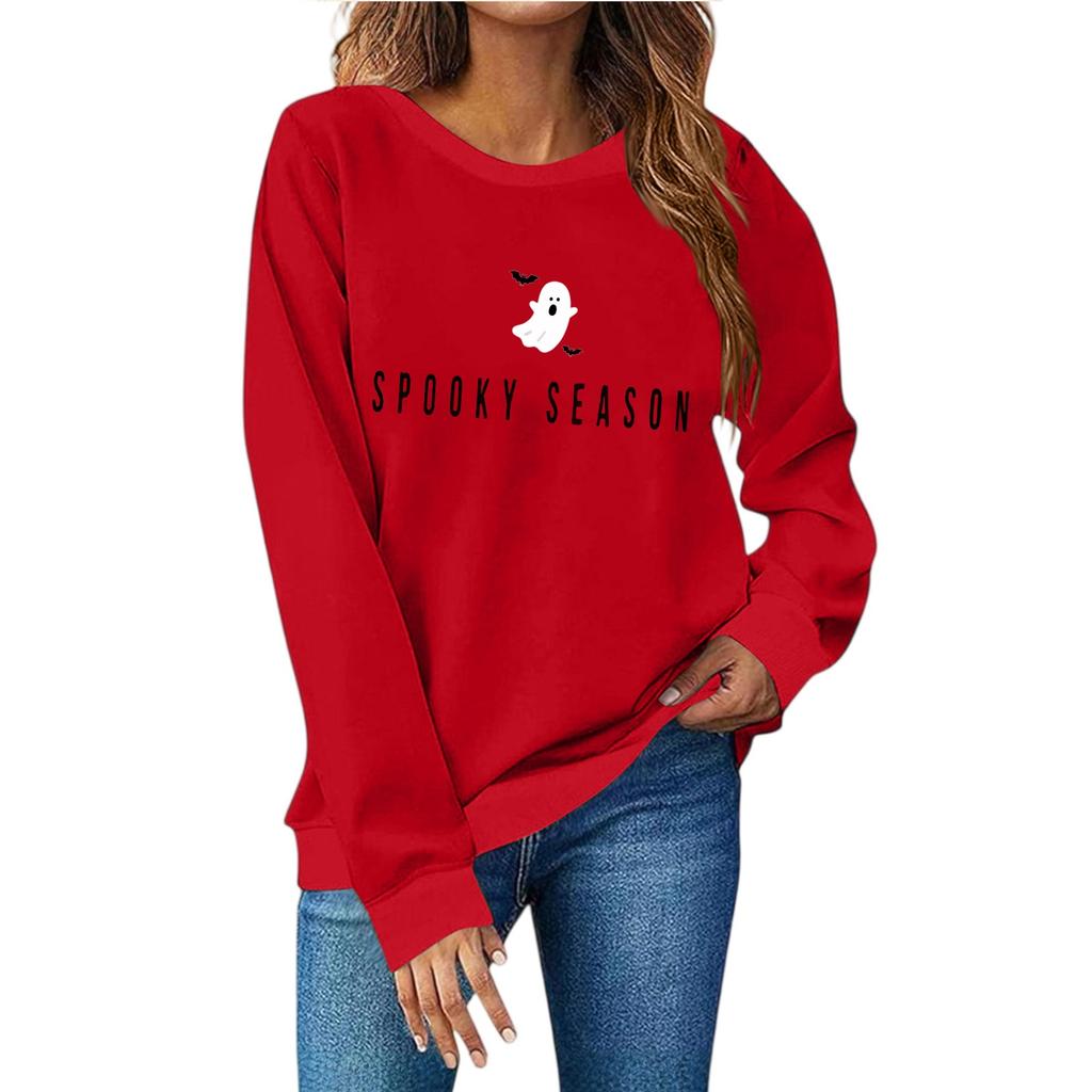 Женская мода повседневный принт повседневный длинный рукав круглый вырез толстовка топ