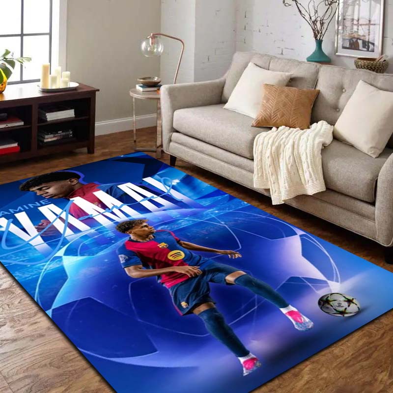 Lamine Y-Yamal Football Star 3D Print Rug Soft Non Slip Washable Floor Mat Bedroom Living Room Sports Fan Decor Gift For Boys