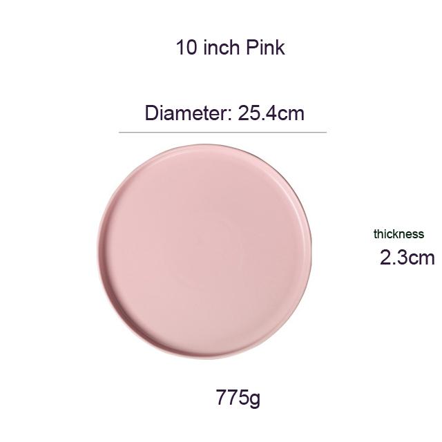 Круглые цельные обеденные тарелки Матовые керамические плоские подносы для стейков Посуда для говядины Спагетти Салат Кухонная посуда Десертные тарелки
