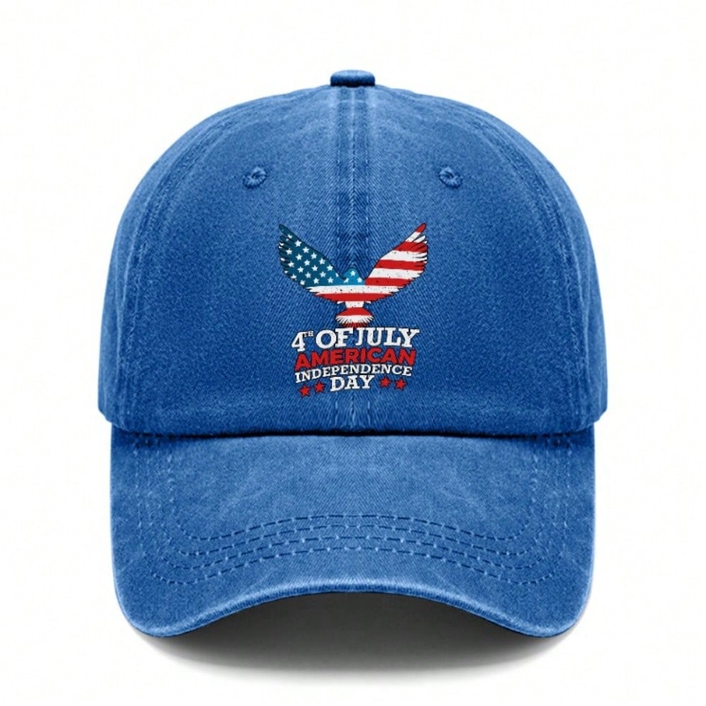USA Flag Eagle Baseball Cap - Adjustable Vintage Washed Polyester Cap Lightweight Breathable Unisex Outdoor Sports Baseball Hat, Perfect Gift For