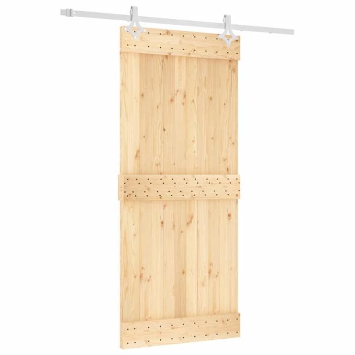 VidaXL Sliding Door and Hardware Kit 90x210 Cm Solid Pine, Interior Door, Interior Barn Door 3203164