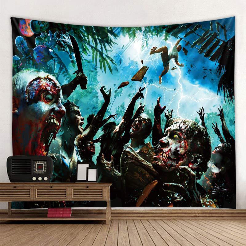 Happy Halloween Tapestry Wall Hanging Home Decor Horror Pumpkin Blanket Witch Aesthetics Living Room Tapestry Decoration