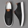 Rubber Soft-soled Men's Shoes First-layer Cowhide Leather Board Shoes Low-top High-value Trendy Shoes Men's Versatile Men's Casual