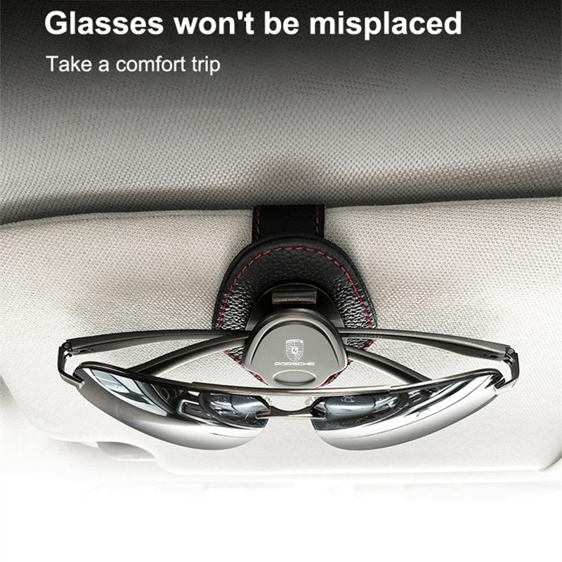 1 шт. Автомобильный солнцезащитный козырек Держатель для очков Зажим для карт для солнцезащитных очков Для Porsche Cayenne Panamera Macan 911 718 Taycan Boxster Cayman 918 Pajun
