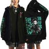 Demon Slayer Manga Zipper Hoodie Anime Kamado Tanjirou Chop etish ko'cha kiyimi Erkaklar Ayollar Erkaklar Bo'sh Yengli Sweatshirts
