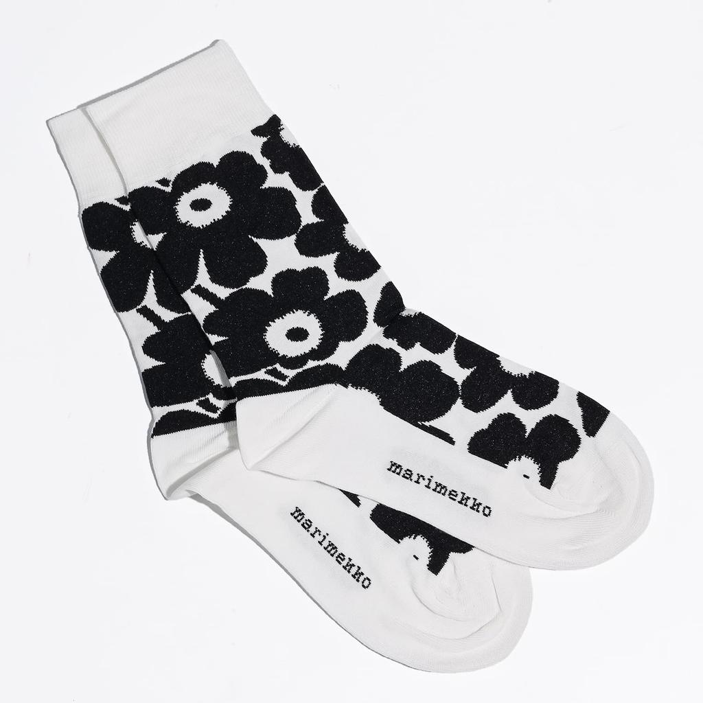 Женские носки Marimekko KIRMAILLA Unikko, Черно-белые, 91498 091498 190 3436, Скандинавский дизайн [Параллельный импорт]