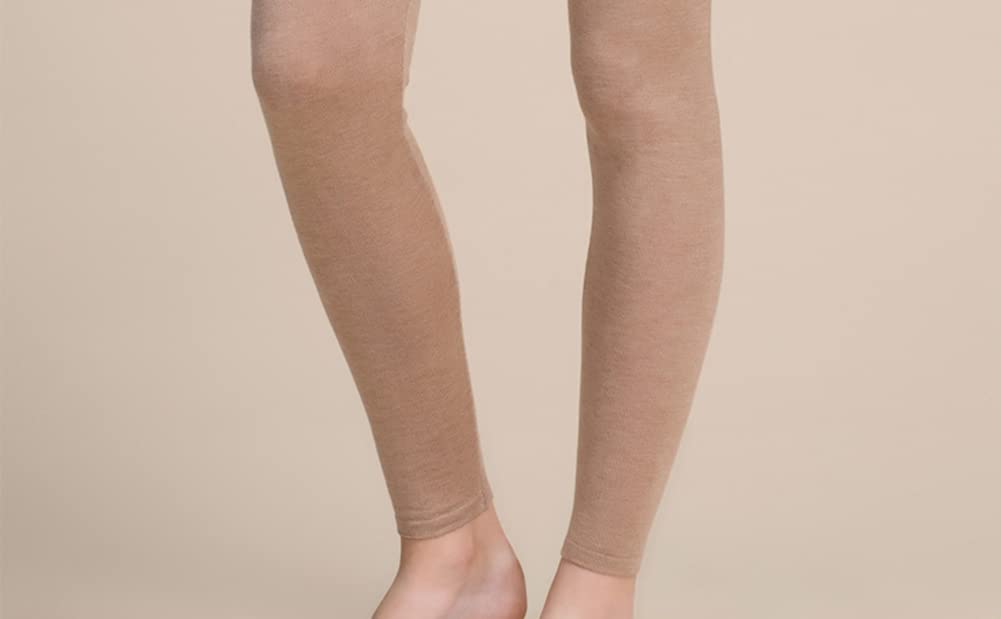 MAYUDAMA Silk Silk and Cashmere Cropped Mulberry Thick Warm Extra Leggings, Silk, Wool, Mid-Waist, Cotton-Wool, Pants, Warm, Skin-Friendly, Women's