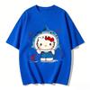 2026 New Arrival Kawaii Hello Kitty Shark Print Couple T Shirts Casual Family Matching Outfits Parentchild Tees Tops Summer Y2k