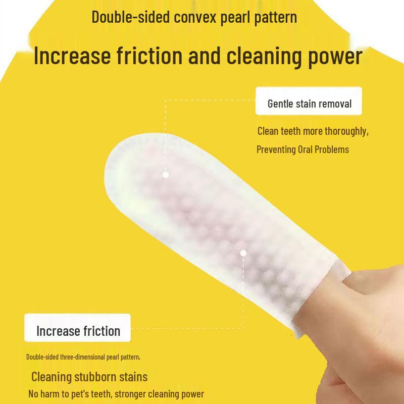 Pet Oral Cleaning Finger Sleeves - Disposable Gloves for Cat and Dog Teeth Cleaning