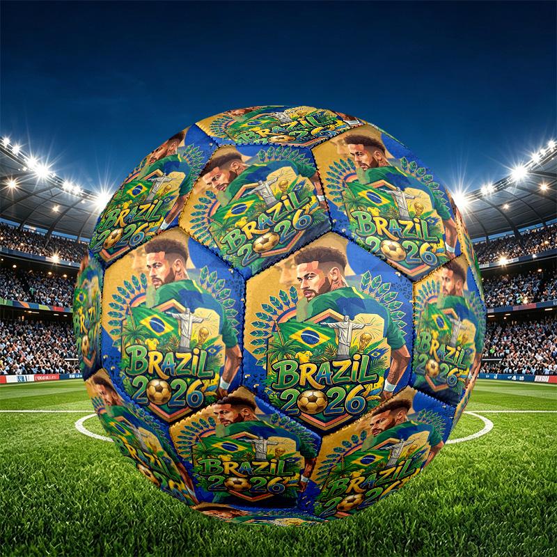 Neymar Jr Print Size 5 Soccer Ball, PU Wear Resistant Football for Match Training and Daily Practice, Birthday Gift for Soccer Fans