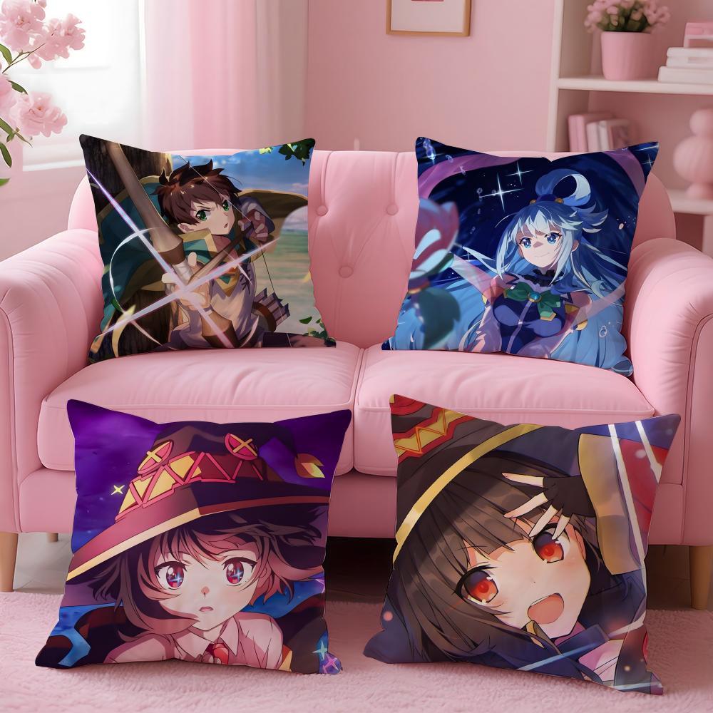 Модная K-Konosuba Мультяшная Аниме Милая Иконка Наволочка Чехол для Подушки Мягкая Приятная Ткань и Скрытая Молния
