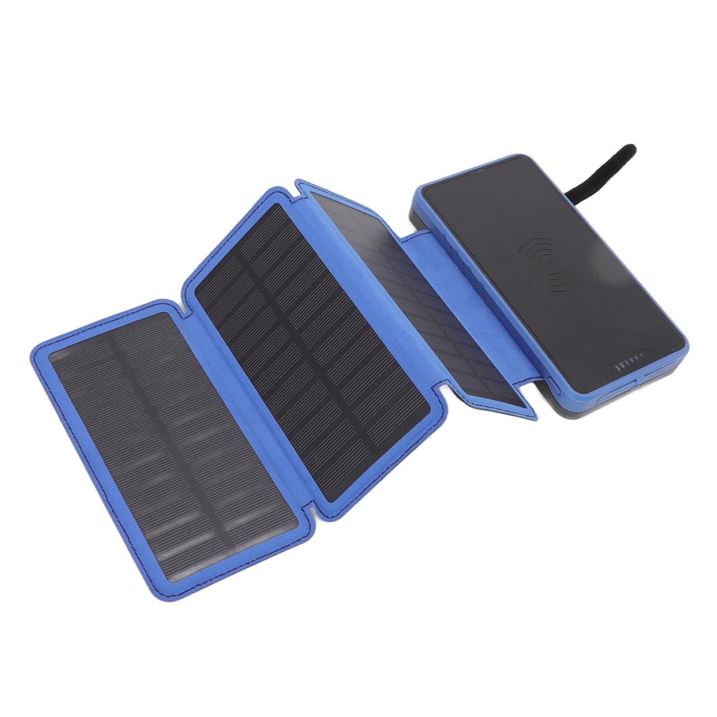 Солнечная батарея Power Bank многофункциональная портативная складная 20000 мАч кожаная зернистая солнечная зарядка для телефона