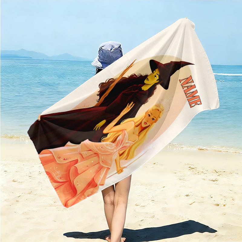 Personalized Princess Pink Gown Beach Towel Microfiber Beach Towel Thin Absorbent for Beach Swimming Yoga Bath Sports. 0910265