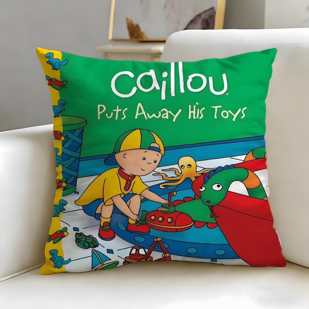 classic cartoon Caillou Cushion Cover Soft & Easy-Wash Pillow Case – Versatile for Couch, Bed, Travel and Office