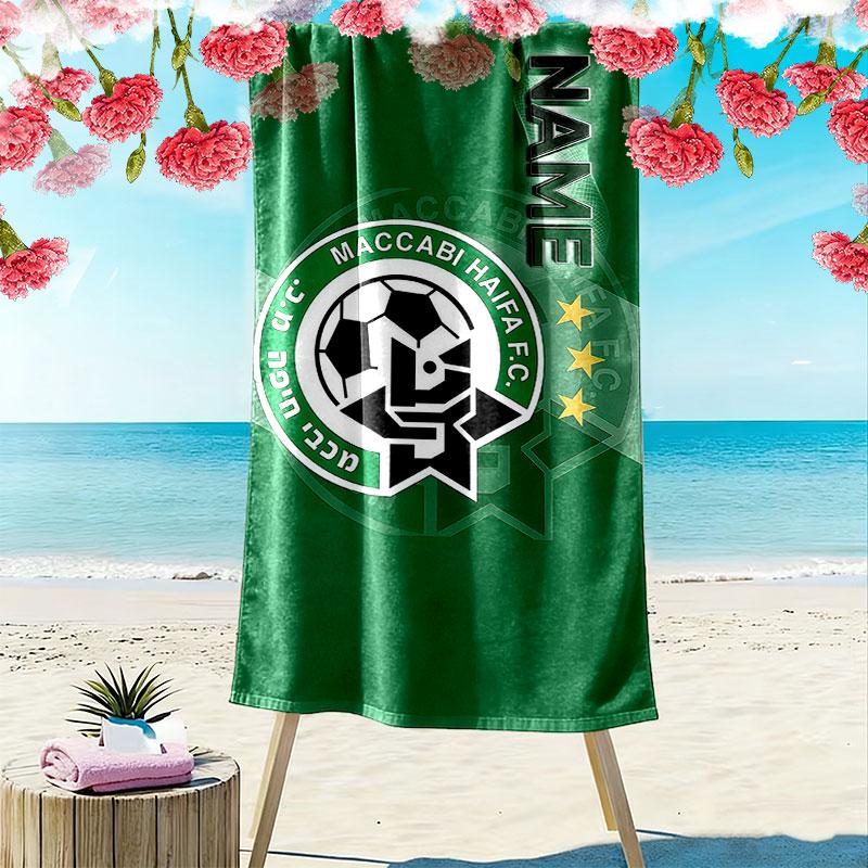 Custom Name,Maccabi Haifa F.C Print Beach Towel, Large Soft Quick Dry Towel for Beach Camping Swimming