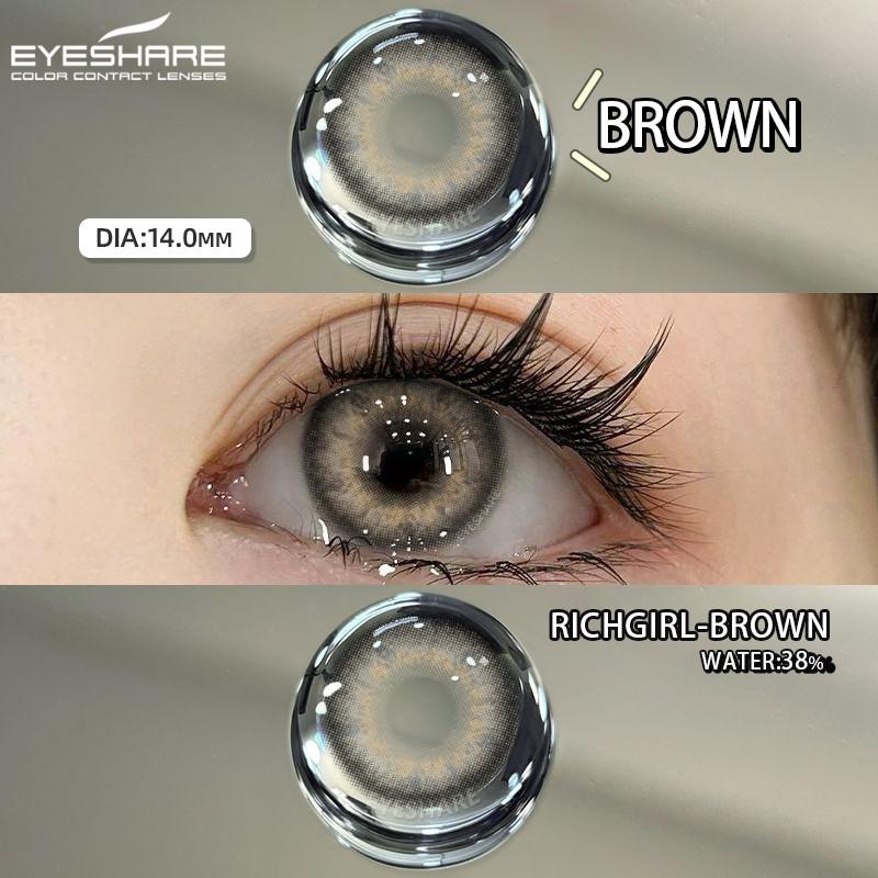 Eyeshare 1 пара серых зрачков для глаз, корейские коричневые контактные линзы, натуральные мягкие линзы, ежегодное использование, косметика