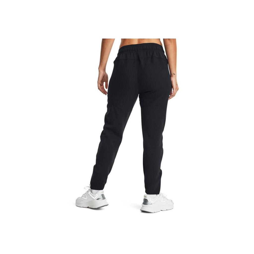 Under Armour Ottoman Solid Color Lace-Up Fleece Training Knit Pants Women Pants Black 1379778-001
