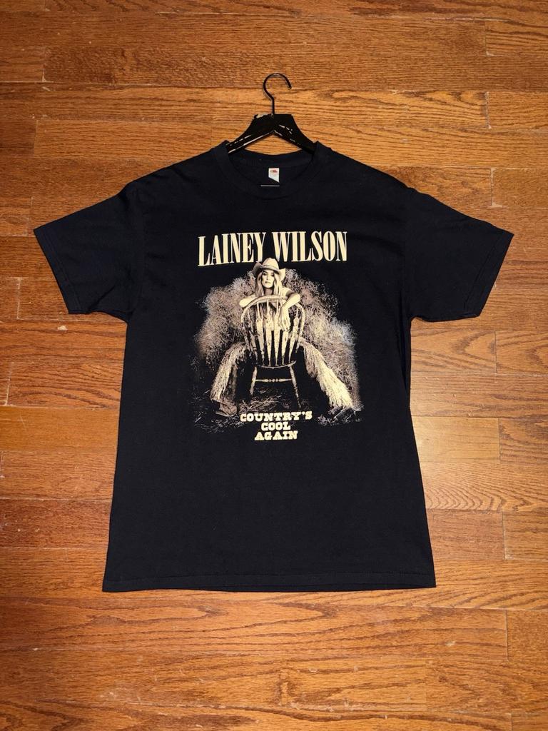 Мужская футболка Lainey Wilson Countrys Cool Again L Черная Тур Концерт Короткий рукав Унисекс