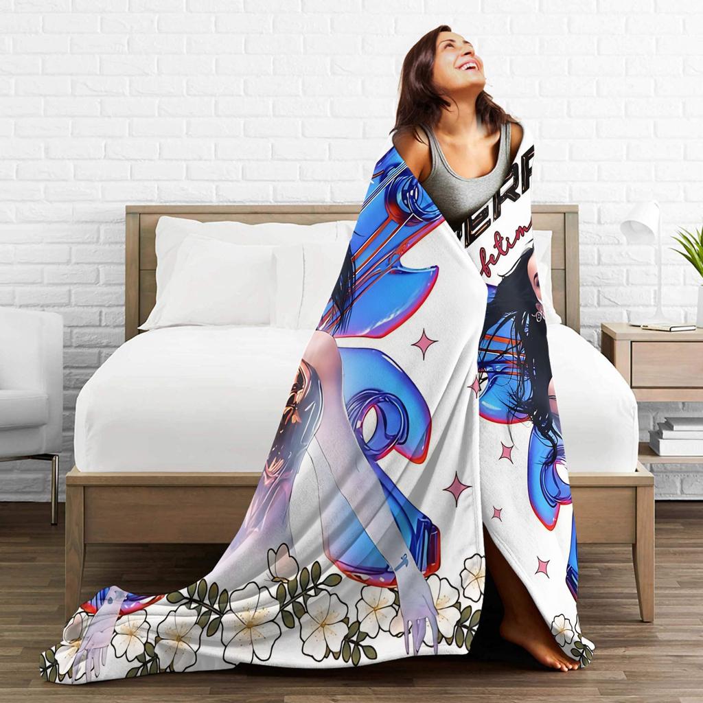 Perry Tour 2025 Katy Butterfly Blanket Super Warm Street Trend Plush Throw Blanket For Outdoor Flannel Bedspread Bed Cover