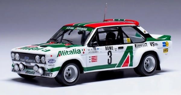 IXO Fiat 131 Abarth Diecast Model 1/43 Monte Carlo Rally 1979 #3 M. Alen/I. Kivimak Ready-to-Display Diecast RAC446A