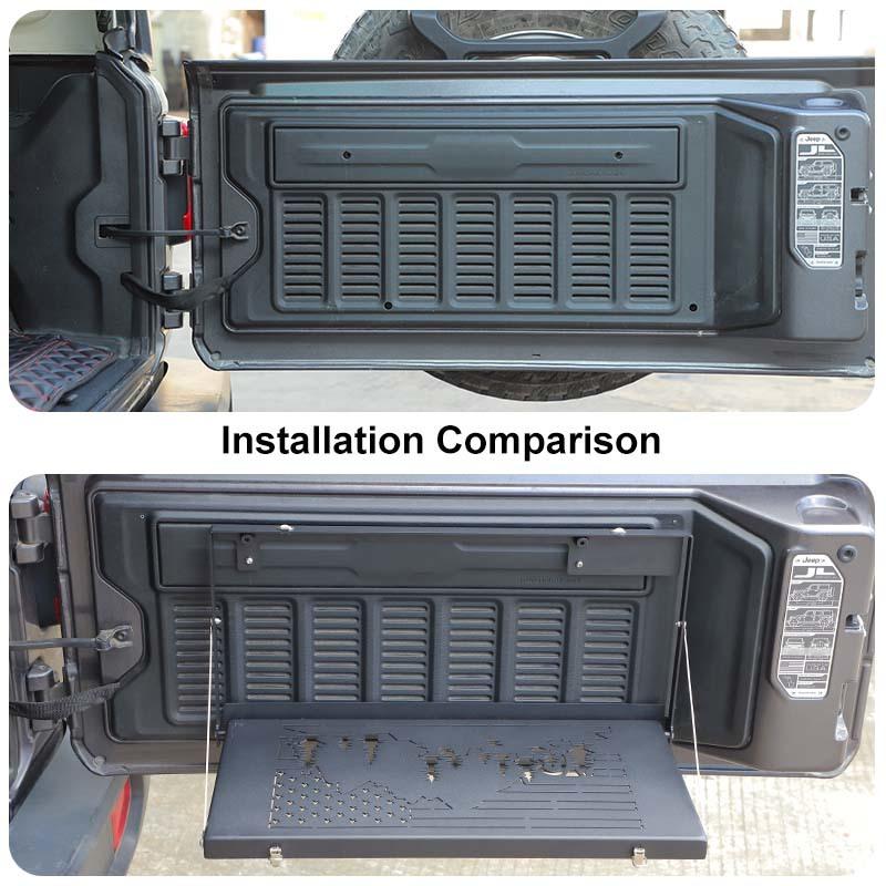 Автомобильная задняя дверь складного стола для хранения, кронштейн, полка для Jeep Wrangler JL 2018-2023, металлические автомобильные аксессуары