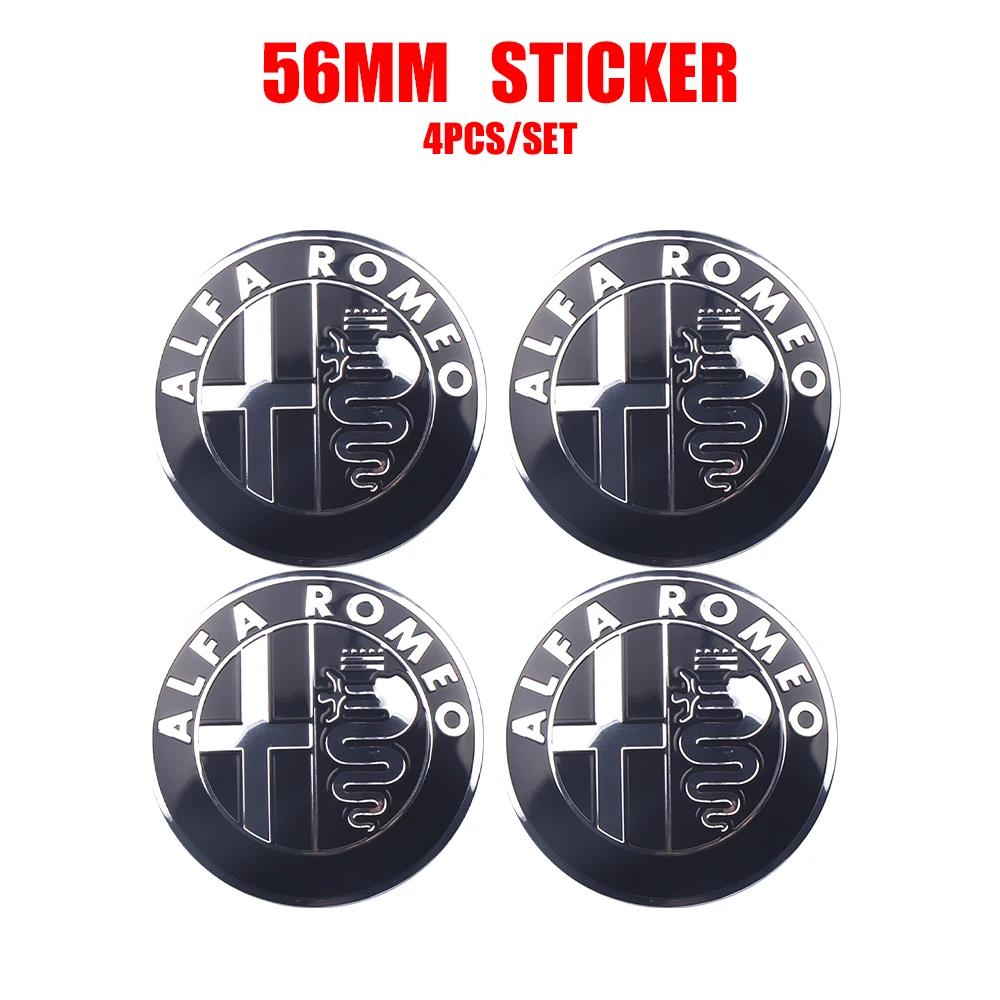 Car Stickers For Alfa Romeo 4pcs/set 56mm Car Wheel Center Hub Caps Stickers Auto Decoration Accessories For Alfa Romeo Giuliett