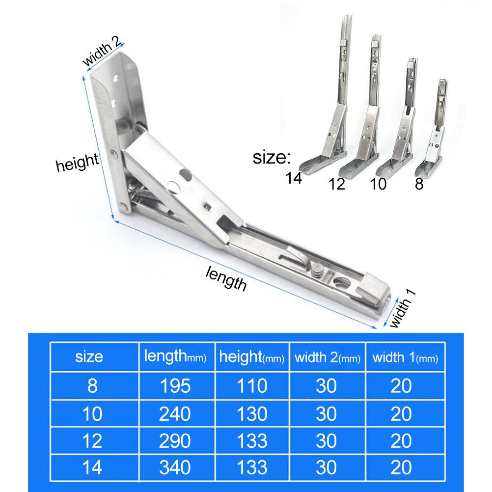 Кронштейн складной полки треугольный пружинный из нержавеющей стали, настенный треугольный кронштейн для полки