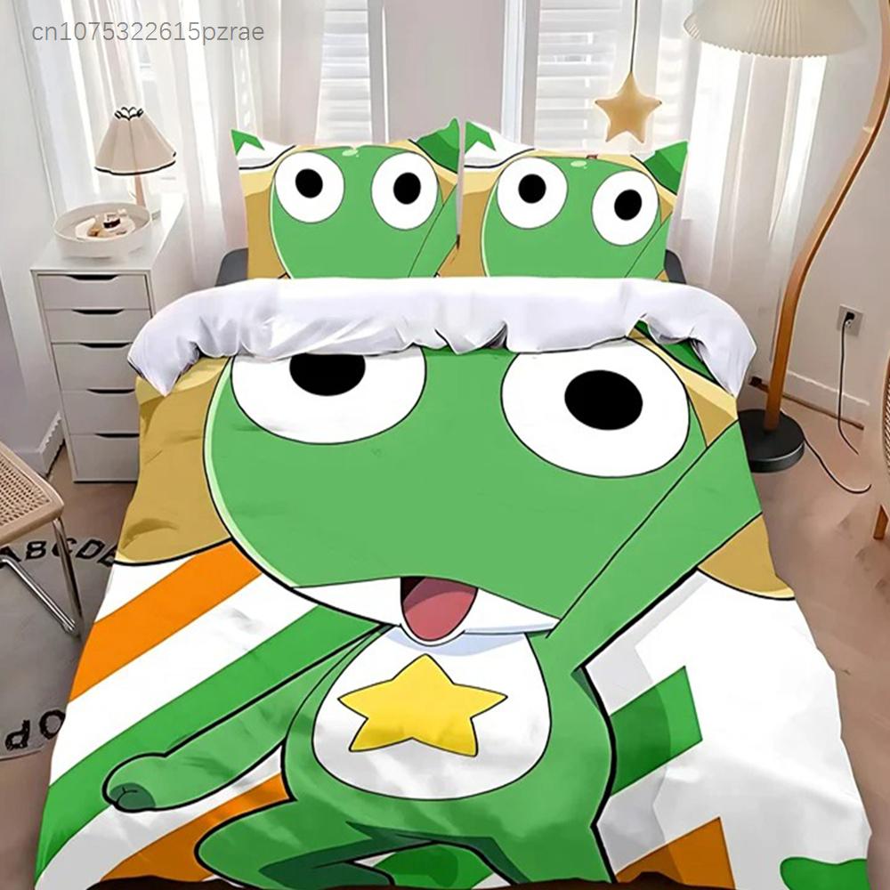 Hot Sergeant Frog Bedding Set For Bedroom Soft Modern Bedspreads Comefortable Kids Duvet Cover Quilt Cover And Pillowcase
