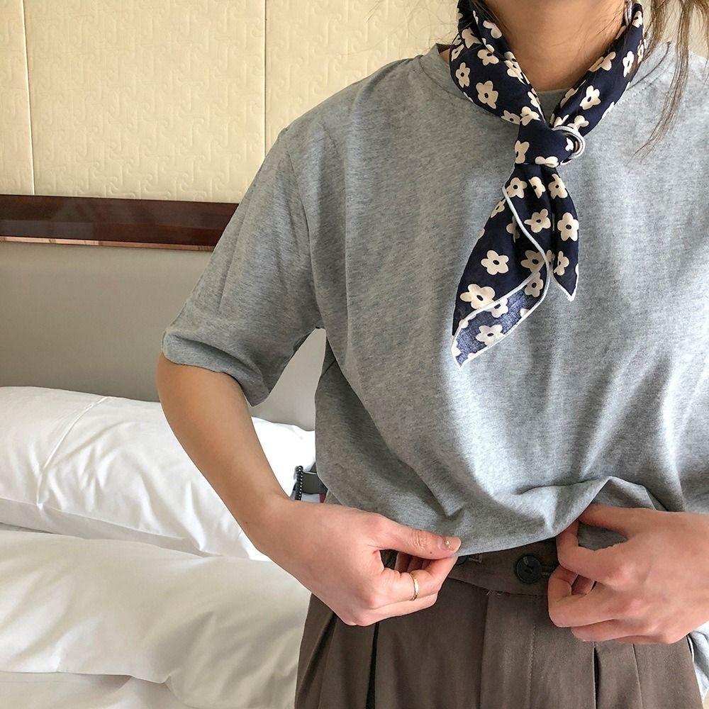 Wraps Female Shawl Cotton Linen Small Square Scarf Printed Scarf Korean Style Scarves Silk Scarf