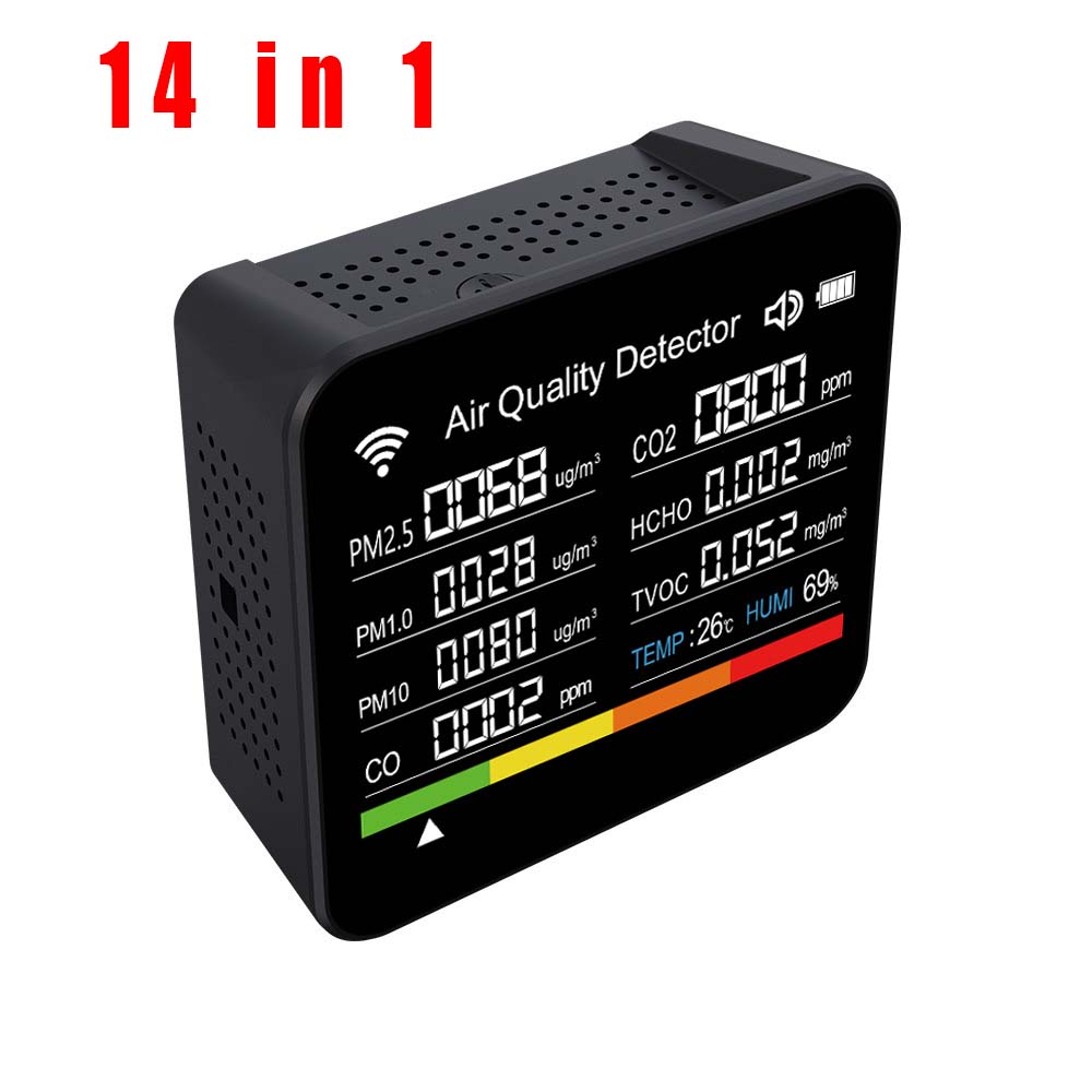 9 in 1/13 in 1/14 in 1 Tuya WIFI Air Quality Monitor CO Detector Real Time Monitoring Home Air Test Kits APP Control CO2 Meter