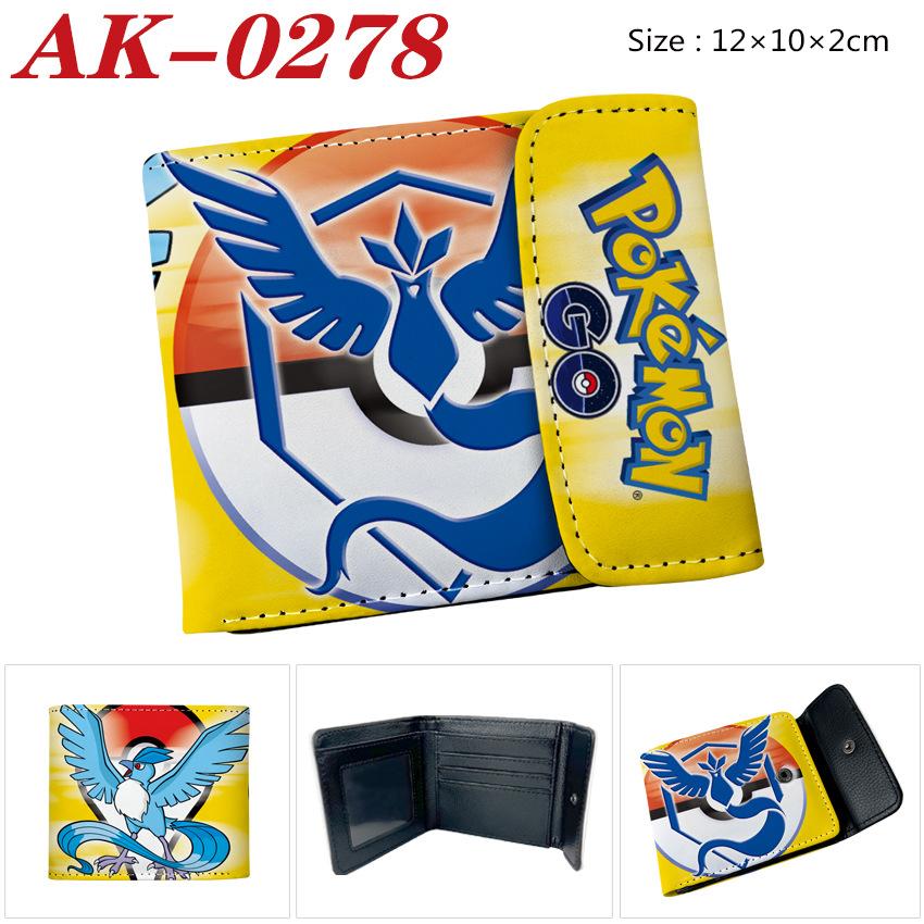 Pokemon Eevee Anime Full Color Snap Button PU Leather Short Wallet Card Holder Coin Purse for Men Women Students